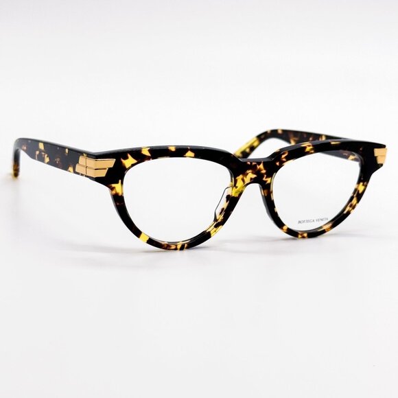 NEW BOTTEGA VENETA EYEGLASSES BV1106O 002 CAT EYE HAVANA WOMEN EYEWEAR - Picture 1 of 9